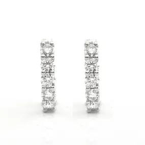 1.09ct Diamond Five-Stone Hoop Huggie Earrings