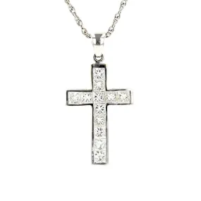 1.20-Carat Princess Cut Diamond Cross Pendant