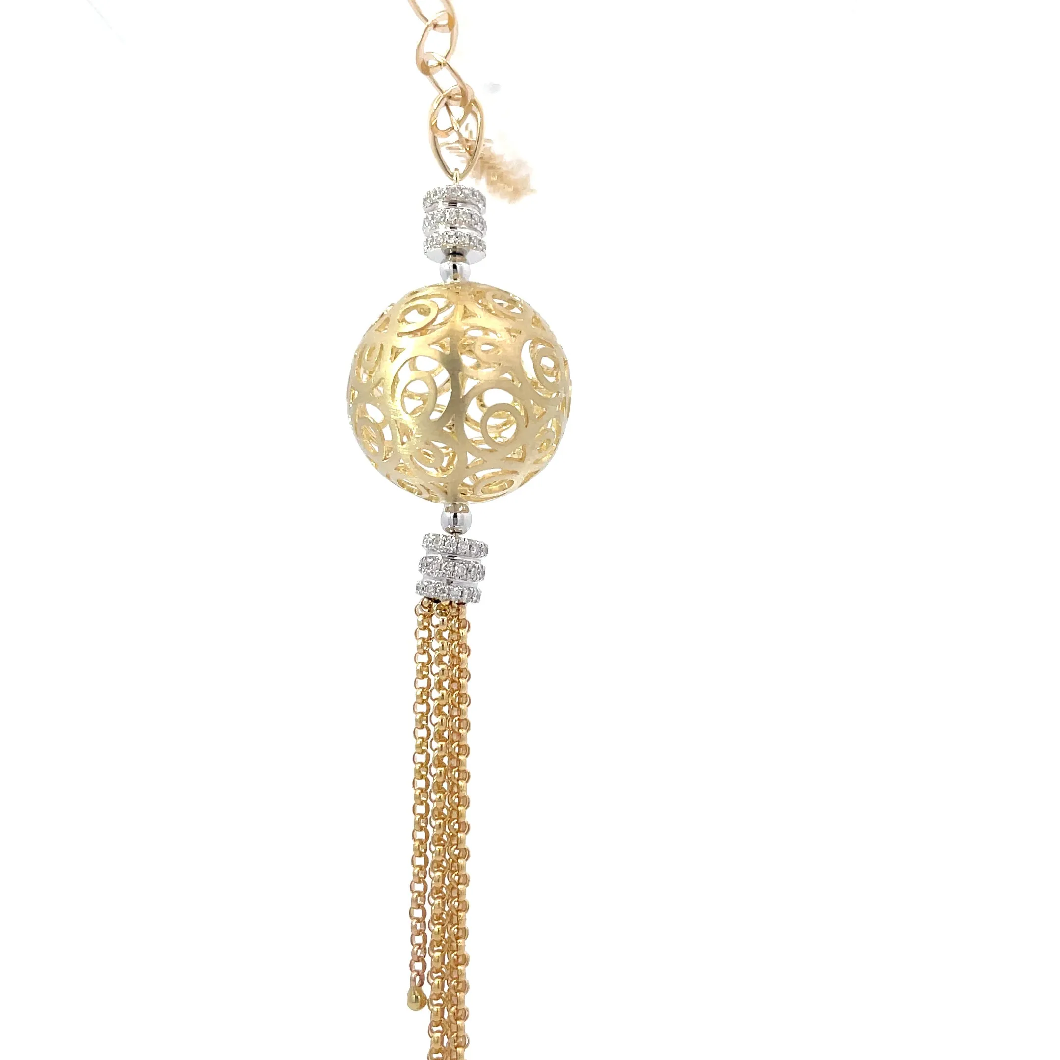 14 Karat Yellow Gold Diamond Statement Necklace
