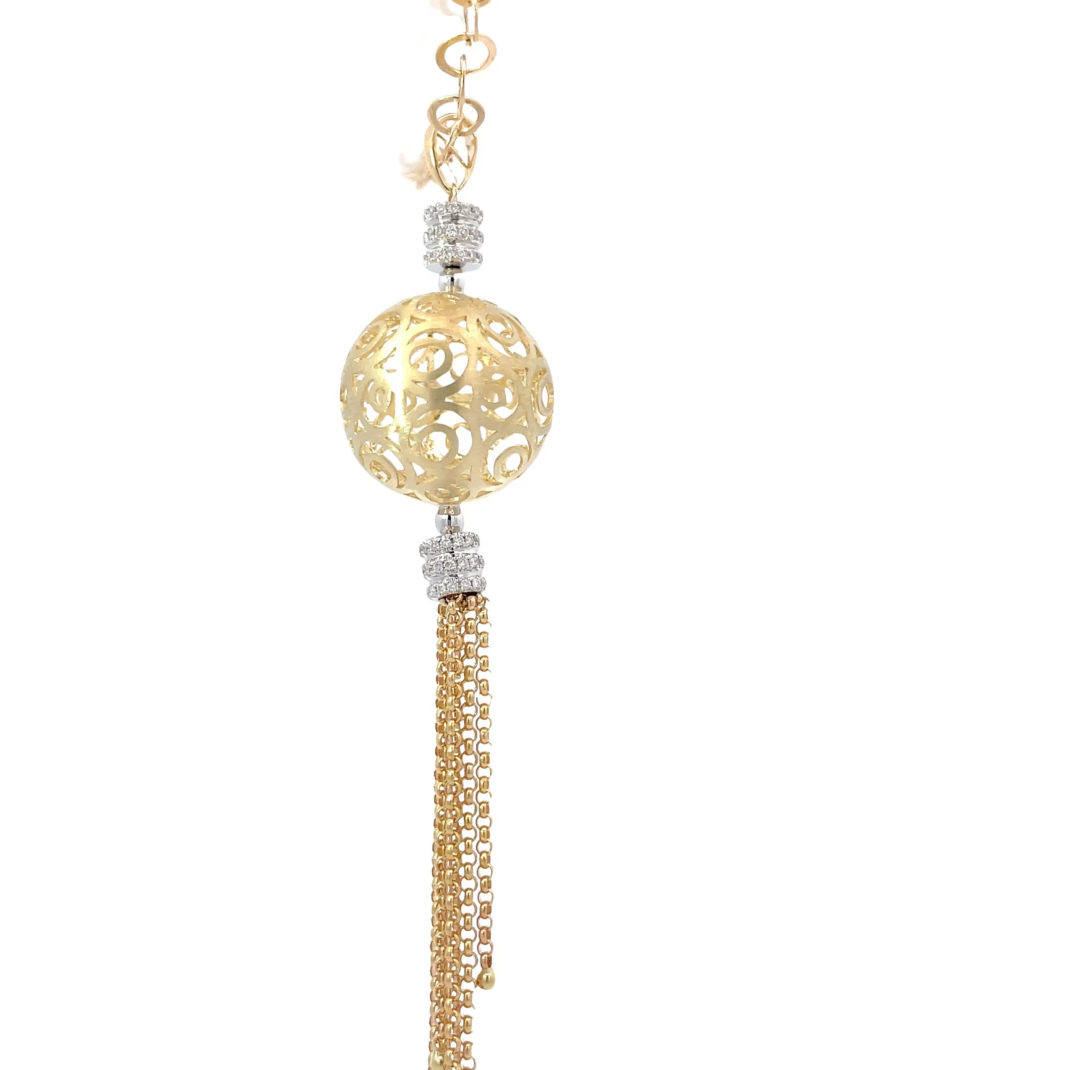 14 Karat Yellow Gold Diamond Statement Necklace