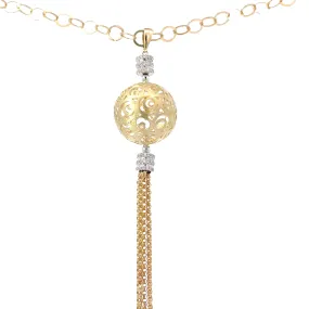 14 Karat Yellow Gold Diamond Statement Necklace
