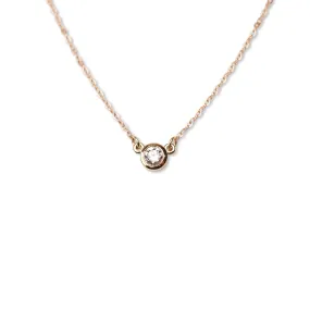 14k Diamond Bezel Necklace