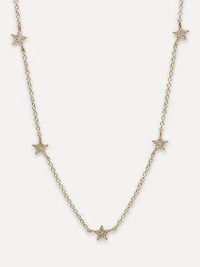 14K Diamond Star Charm Necklace