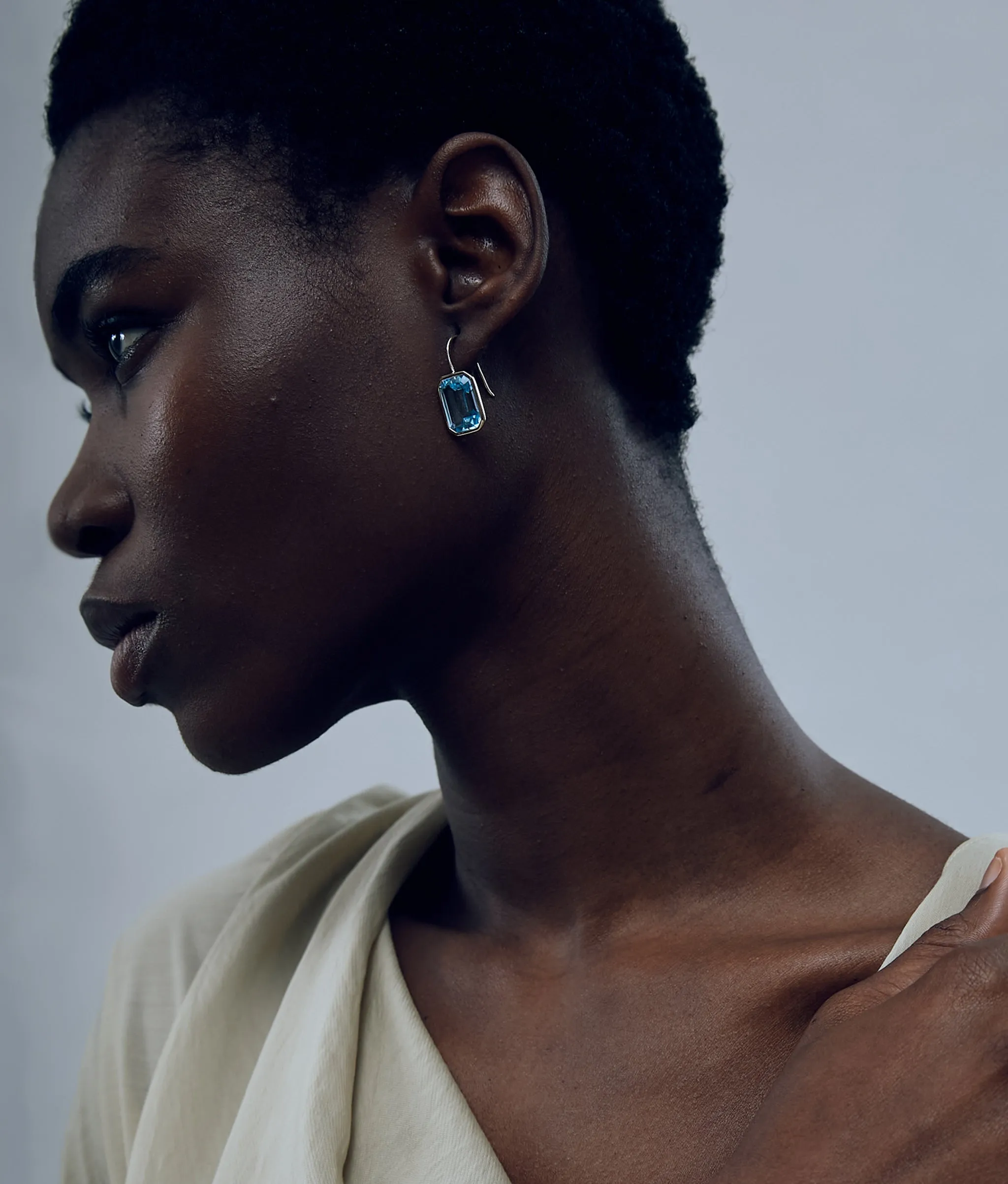 14k Gold Aria Earrings in Sky Blue Topaz