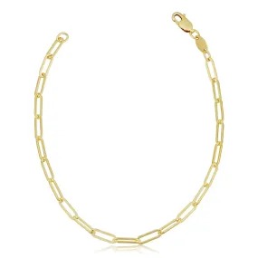 14k Gold Paperclip Link Chain Anklet