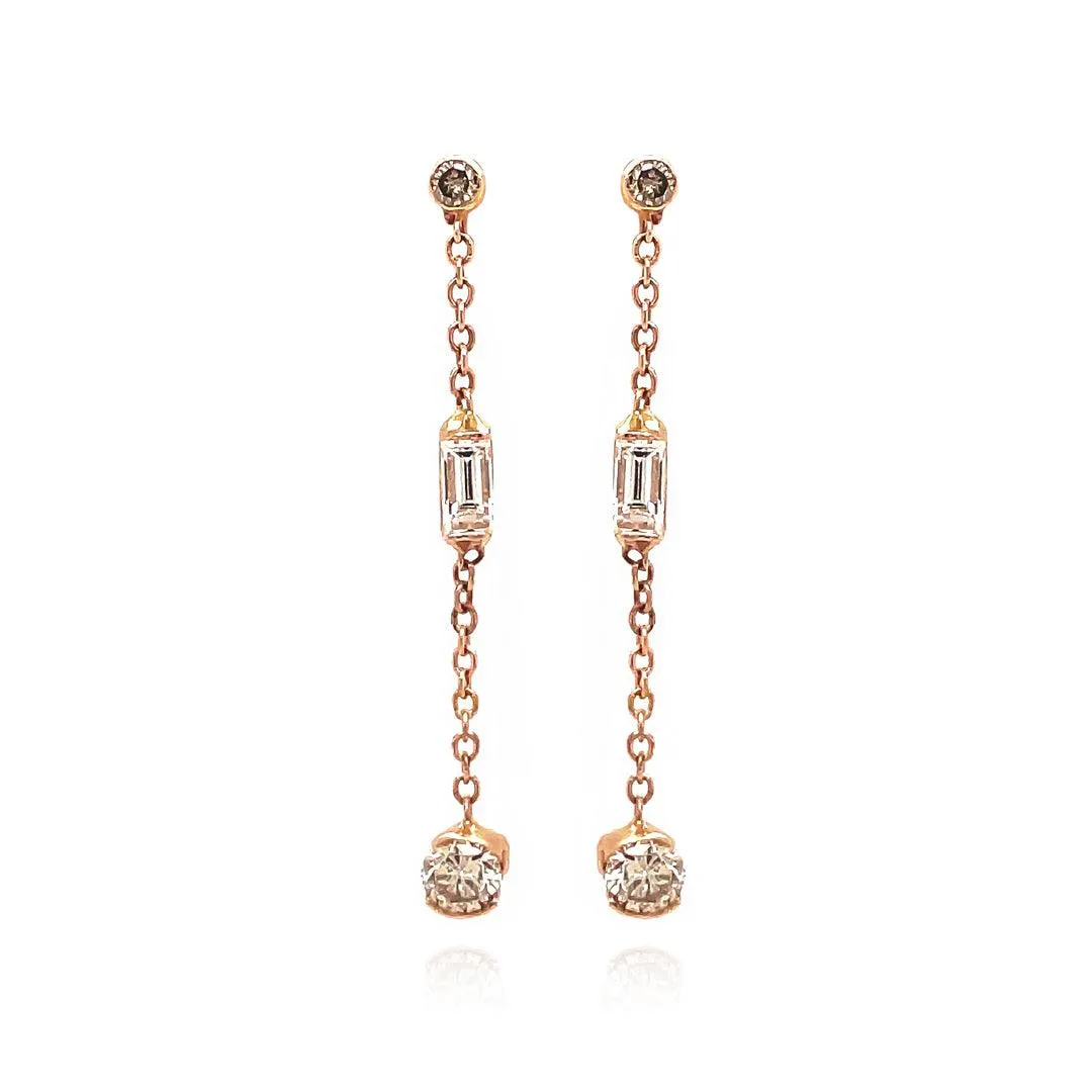 14K Rose Gold Drop Earrings