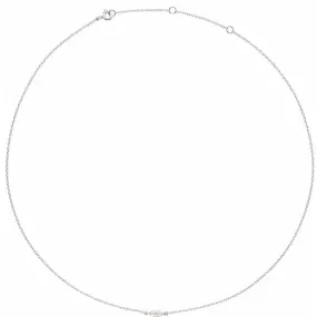 14K White Gold 1/4 CT Lab-Grown Diamond 16-18" Necklace