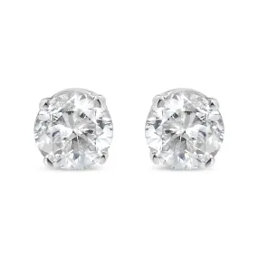 14K White Gold 1/5 Cttw Round Brilliant-Cut Near Colorless Diamond Classic 4-Prong Stud Earrings (H-I Color, VS1-VS2 Clarity)