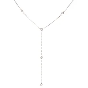 14k White Gold Diamond By The Yard Necklace
