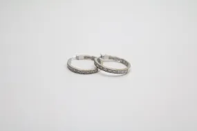 14K White Gold Hoop Diamond Earrings (4.5 Grams)