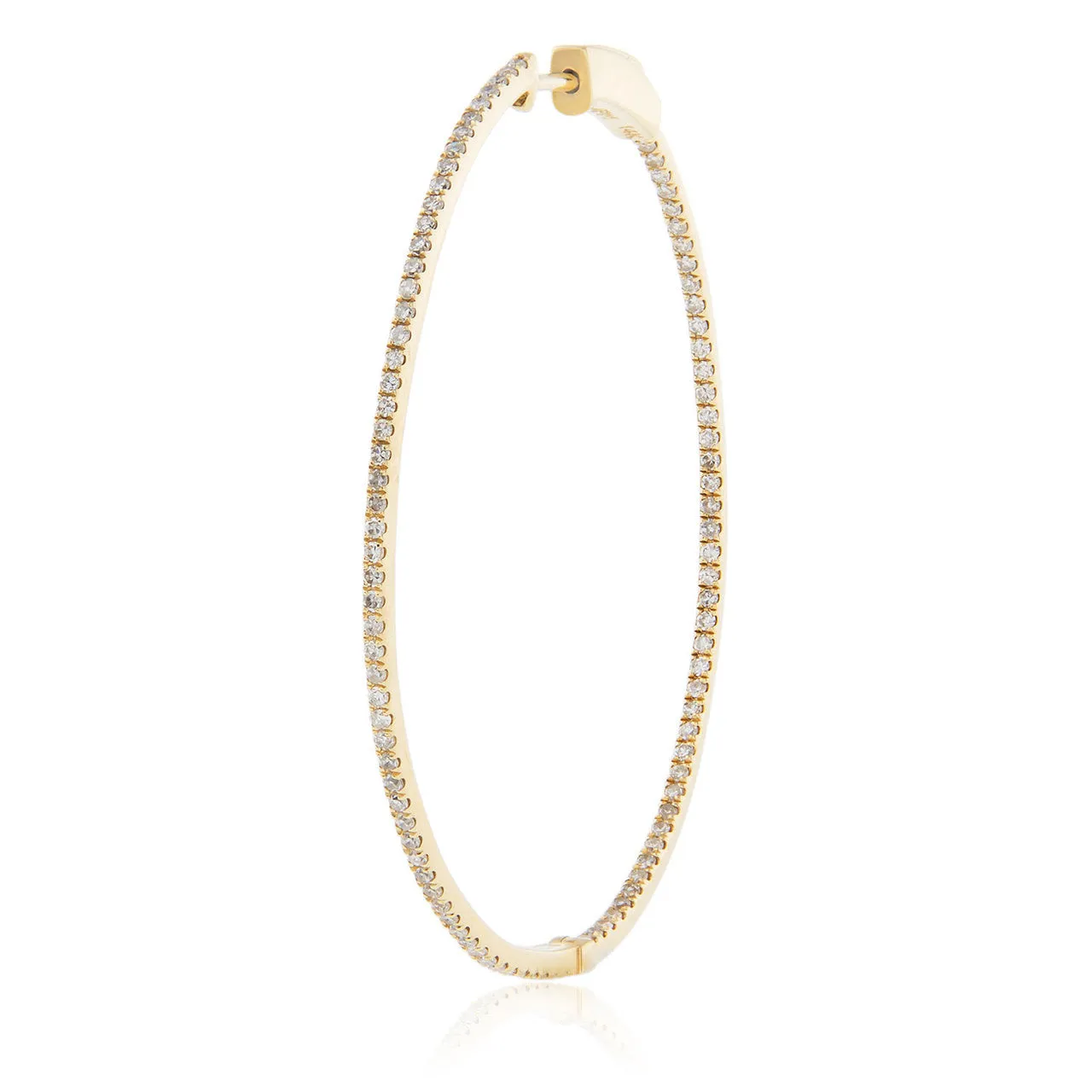 14k Yellow Gold 1.05ct Diamond Hoop Earrings