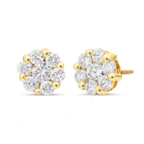 14k Yellow Gold 2.50ct Diamond Stud Earrings