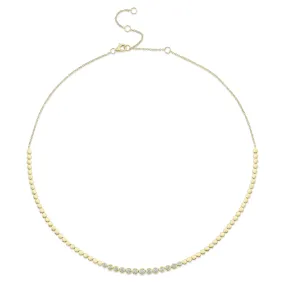 14K Yellow Gold Bezel Set Diamond Necklace