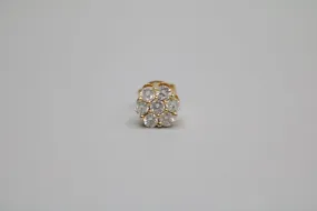 14K Yellow Gold Cluster Diamond Stud Earring (.49 CTW)