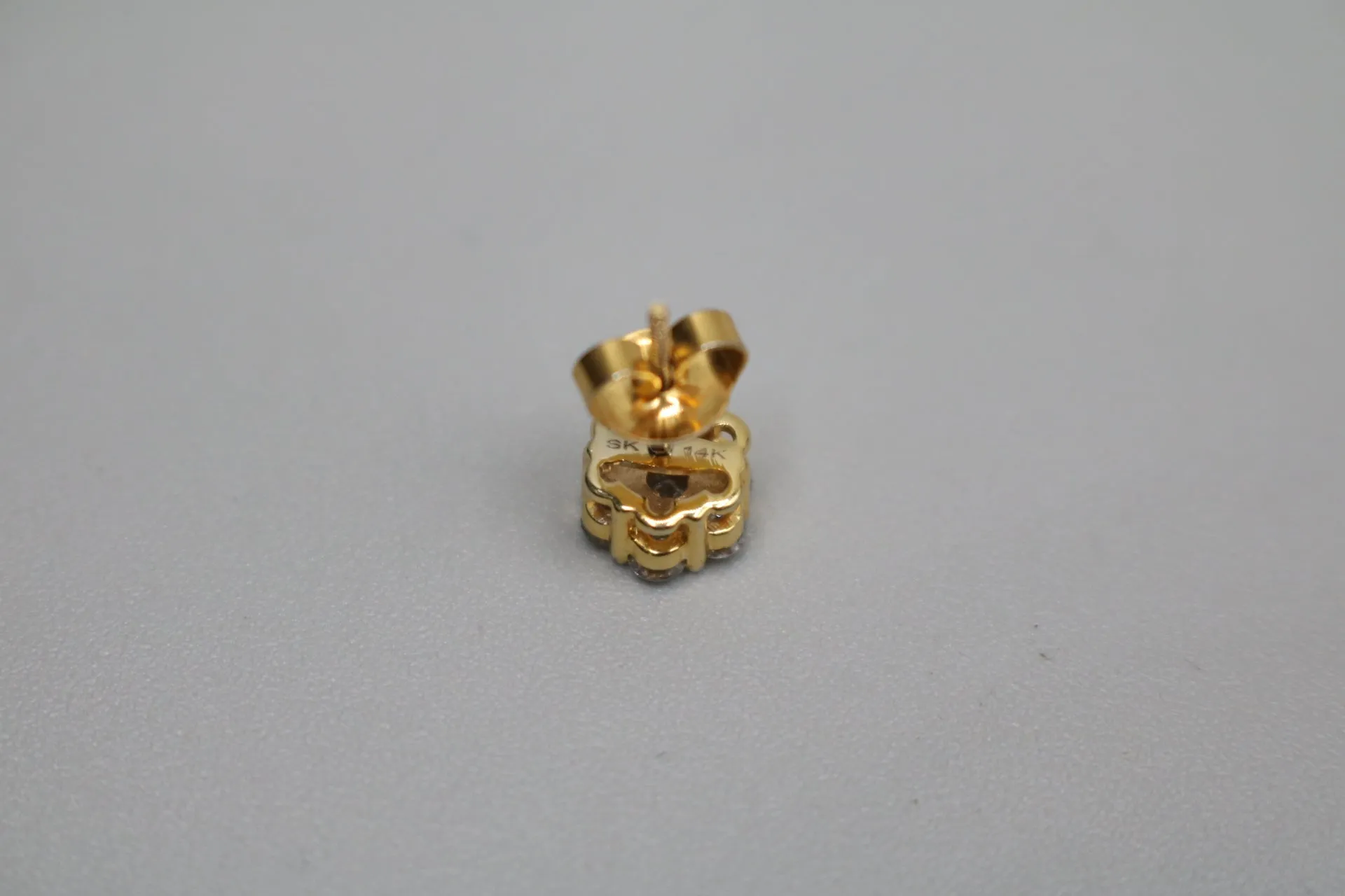 14K Yellow Gold Cluster Diamond Stud Earring (.49 CTW)
