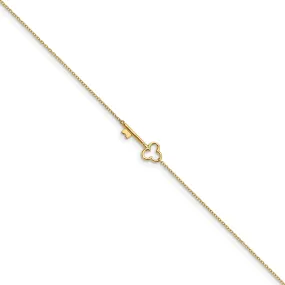 14k Yellow Gold Polished Key Anklet