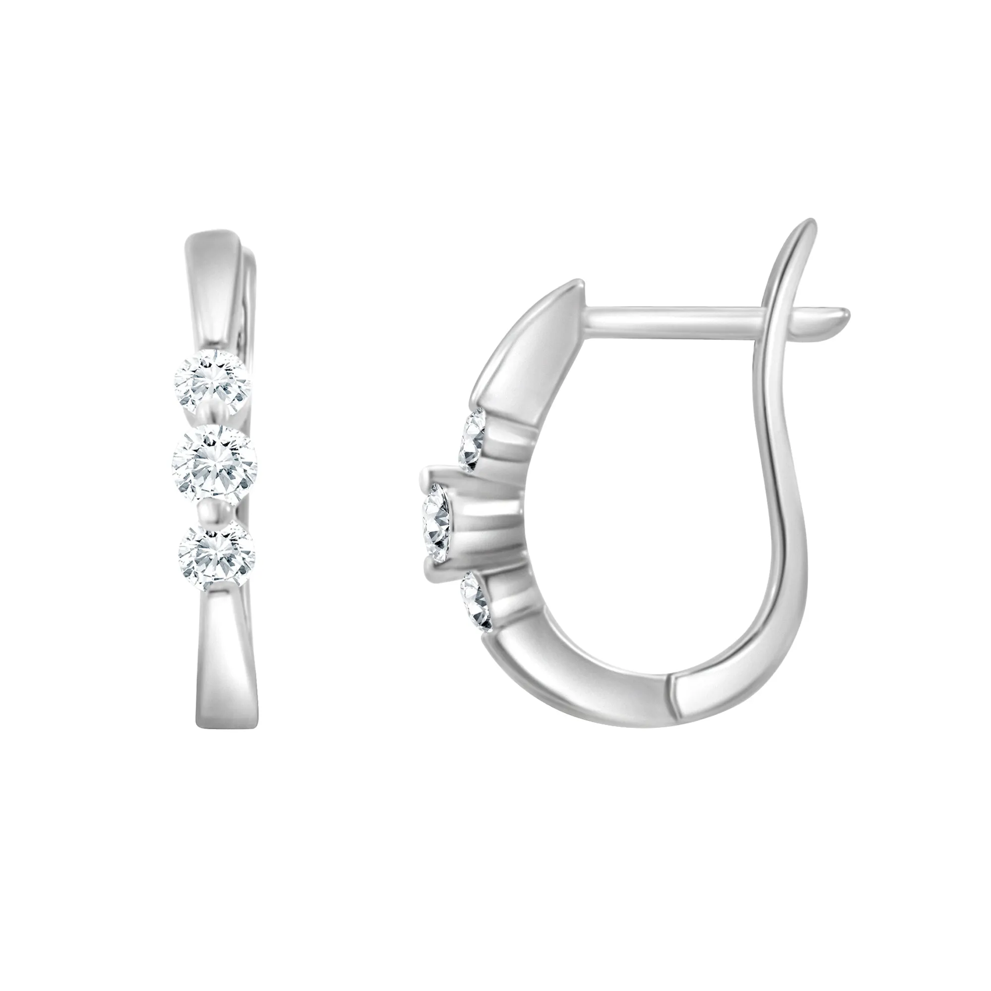 14KW 6RD0.34CT EARRING HUGGIES (102CSE1625)