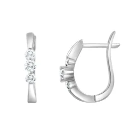 14KW 6RD0.34CT EARRING HUGGIES (102CSE1625)