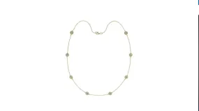 14KW Diamond By The Yard 8 Stone Necklace with Milgrain & 0.50 ctw