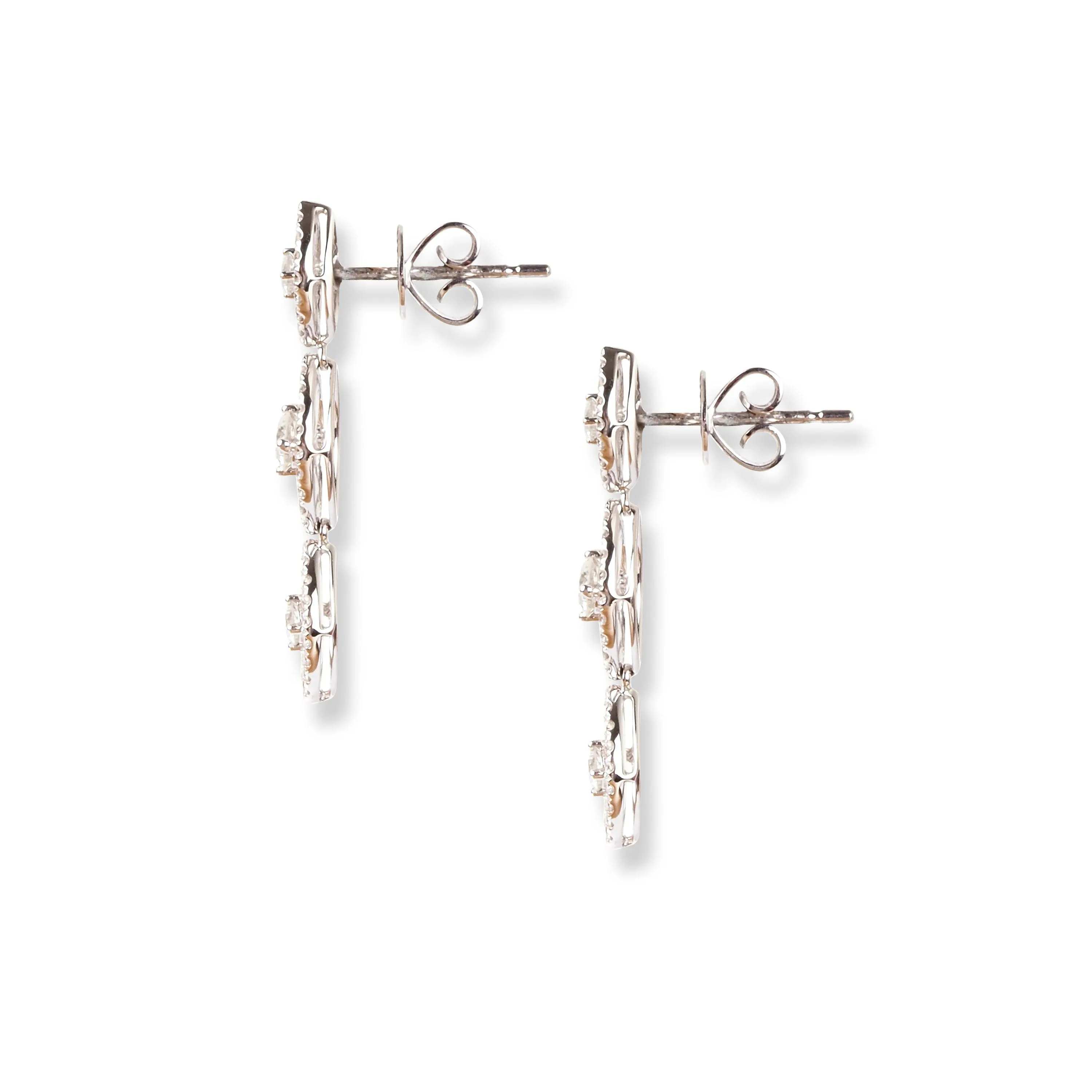 18ct White Gold Diamond Set (Necklace   Earrings)-061110