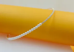 18K Gold Filled Pearl Neck Choker With Round CZ Stones (H54)