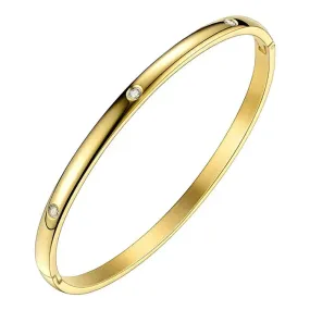 18K Gold-Filled Zircon Clip-on Bangle