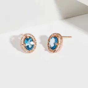 [18K Gold] Liena Blue Topaz Earrings