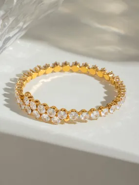 18K Gold Plated Stainless Steel Inlaid Zircon Bracelet