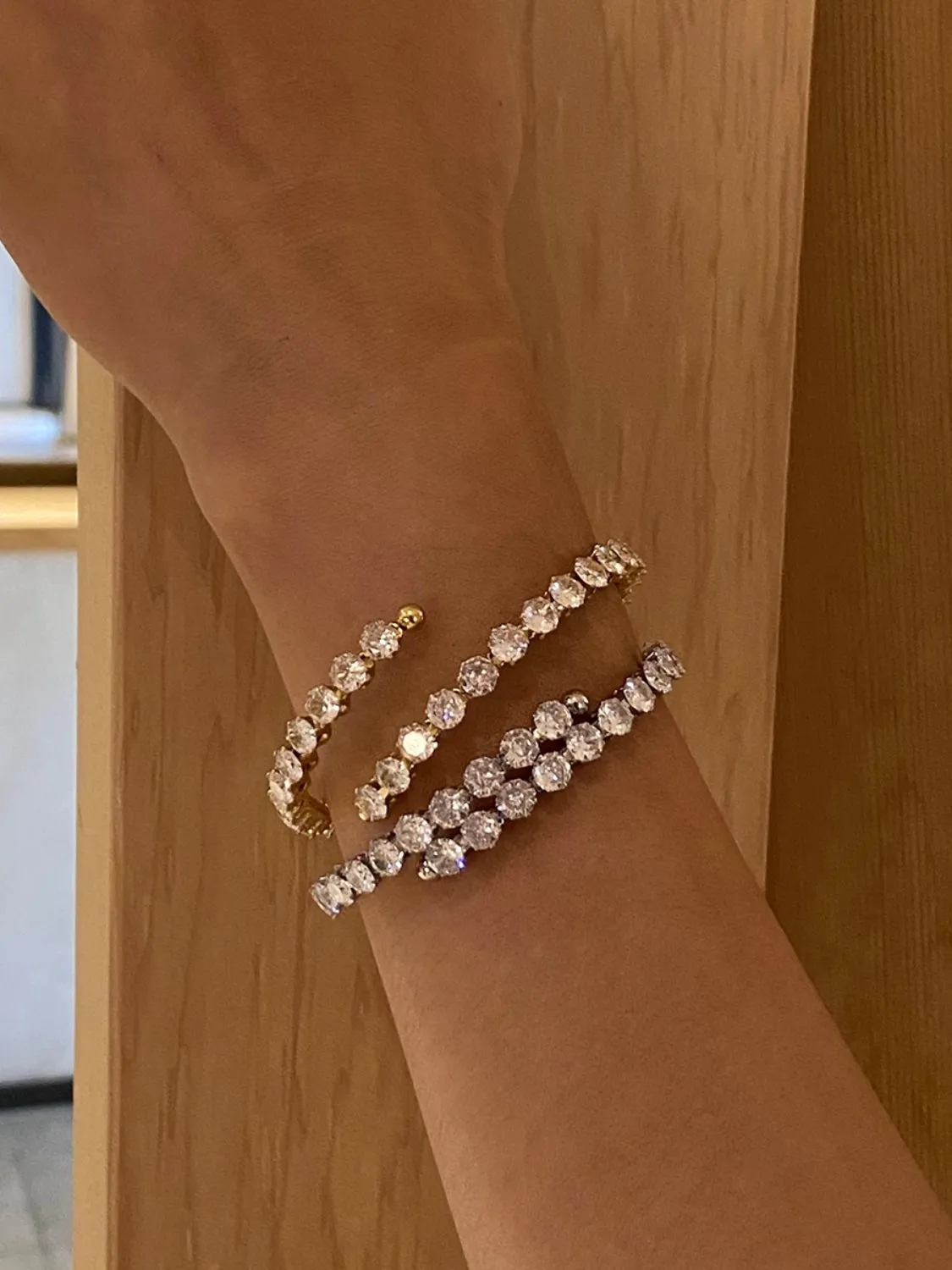 18K Gold Plated Stainless Steel Inlaid Zircon Bracelet