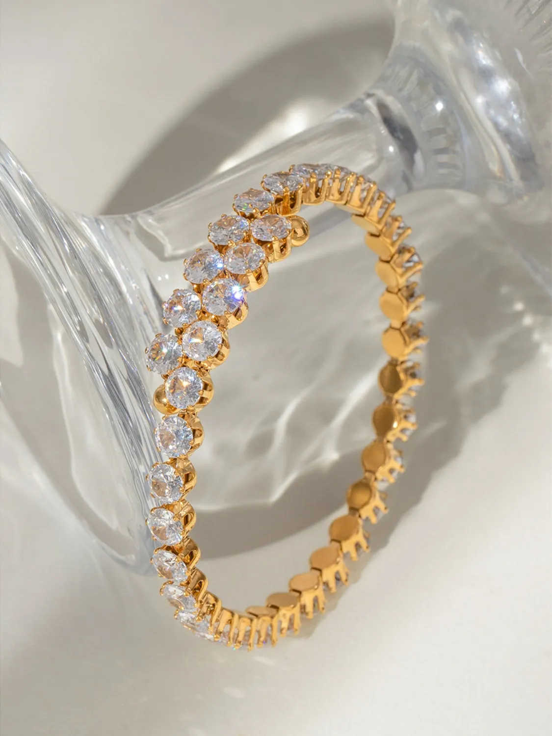 18K Gold Plated Stainless Steel Inlaid Zircon Bracelet