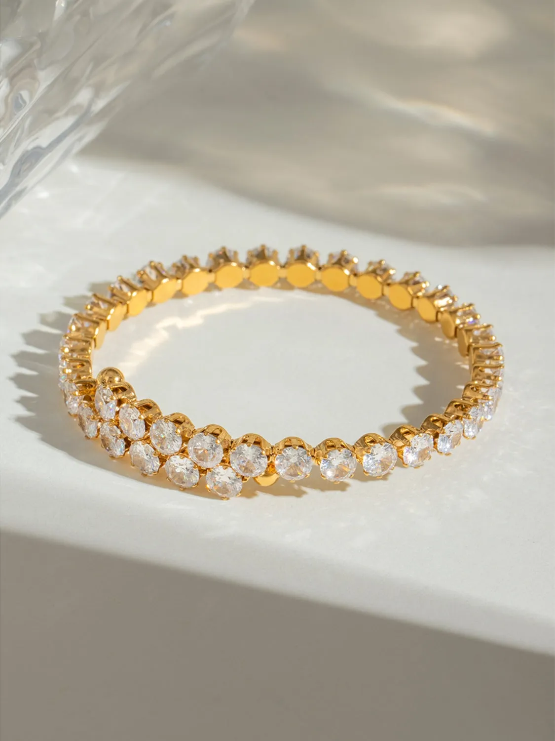 18K Gold Plated Stainless Steel Inlaid Zircon Bracelet