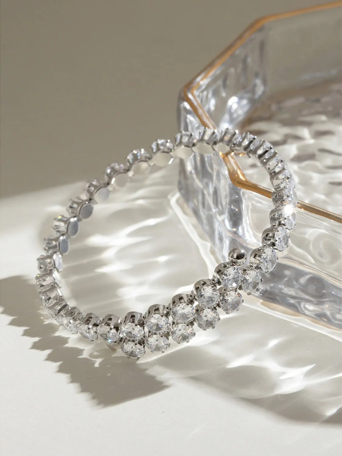 18K Gold Plated Stainless Steel Inlaid Zircon Bracelet
