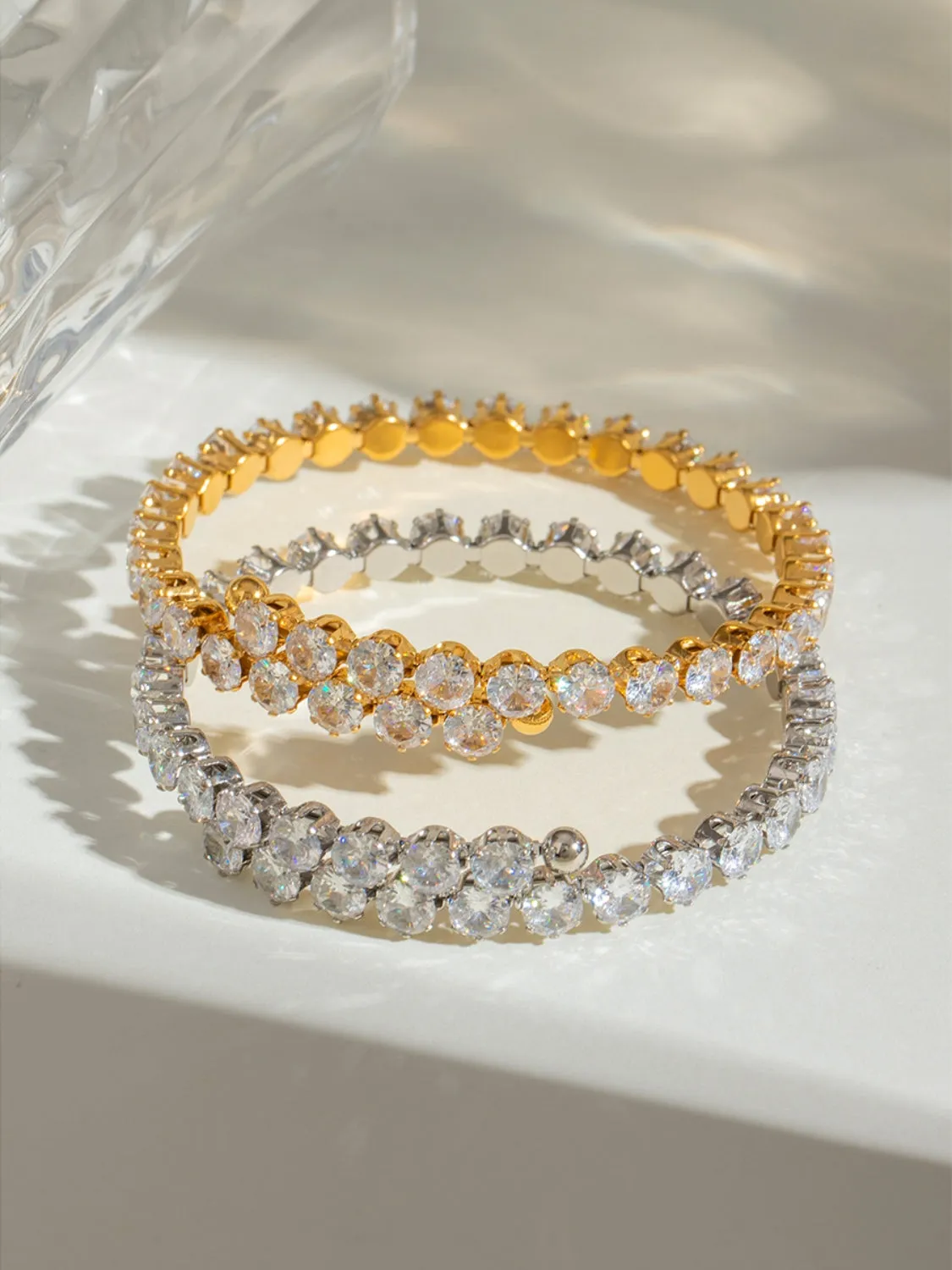 18K Gold Plated Stainless Steel Inlaid Zircon Bracelet