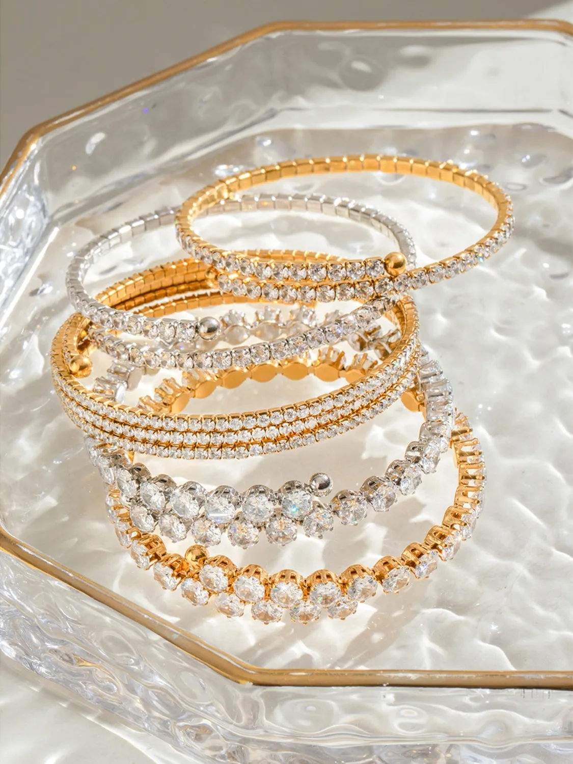 18K Gold Plated Stainless Steel Inlaid Zircon Bracelet