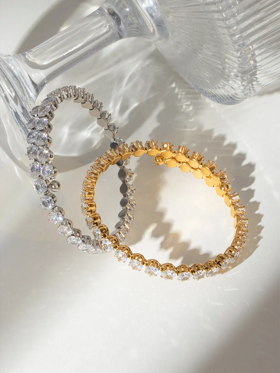 18K Gold Plated Stainless Steel Inlaid Zircon Bracelet