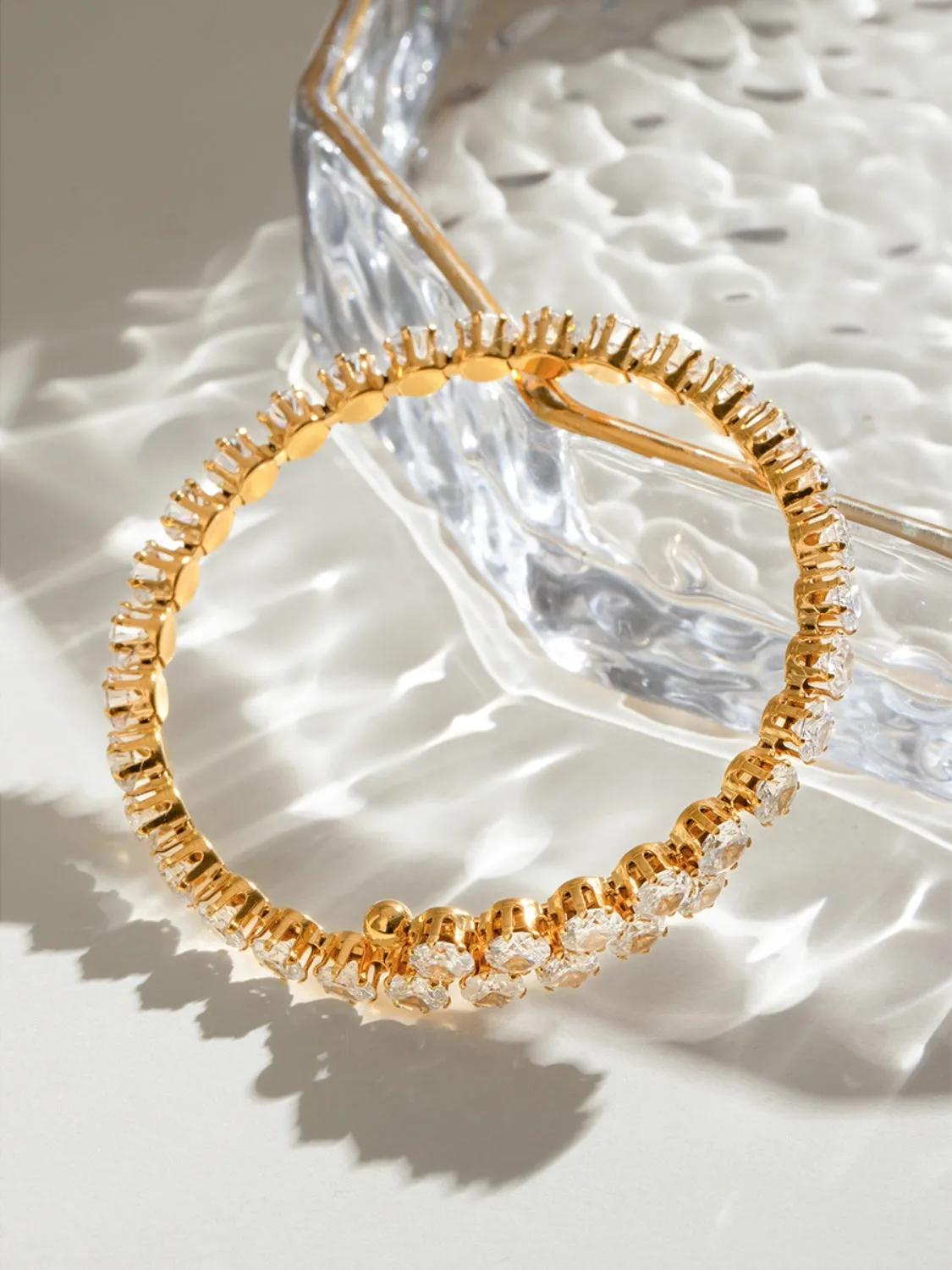 18K Gold Plated Stainless Steel Inlaid Zircon Bracelet