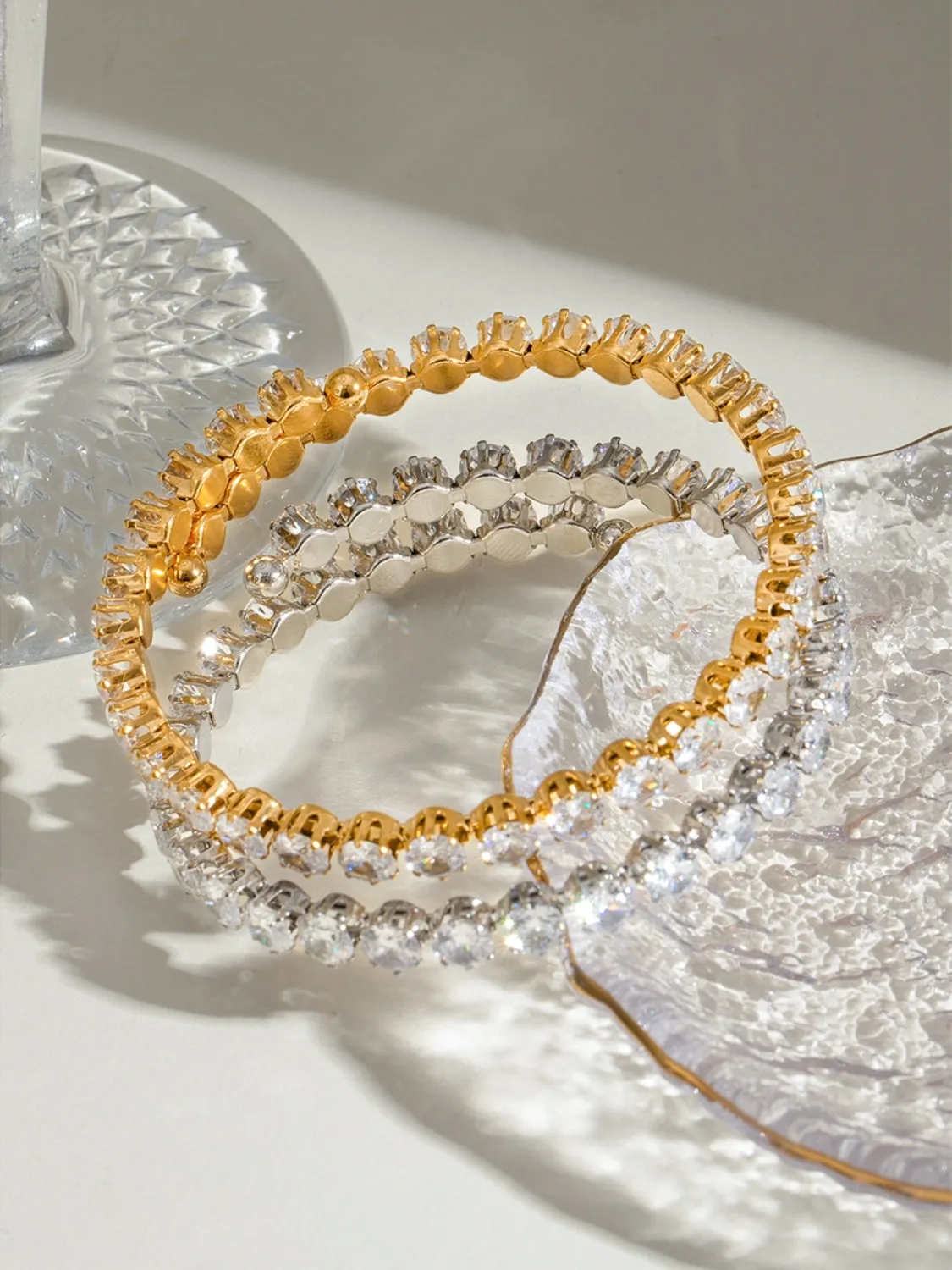 18K Gold Plated Stainless Steel Inlaid Zircon Bracelet