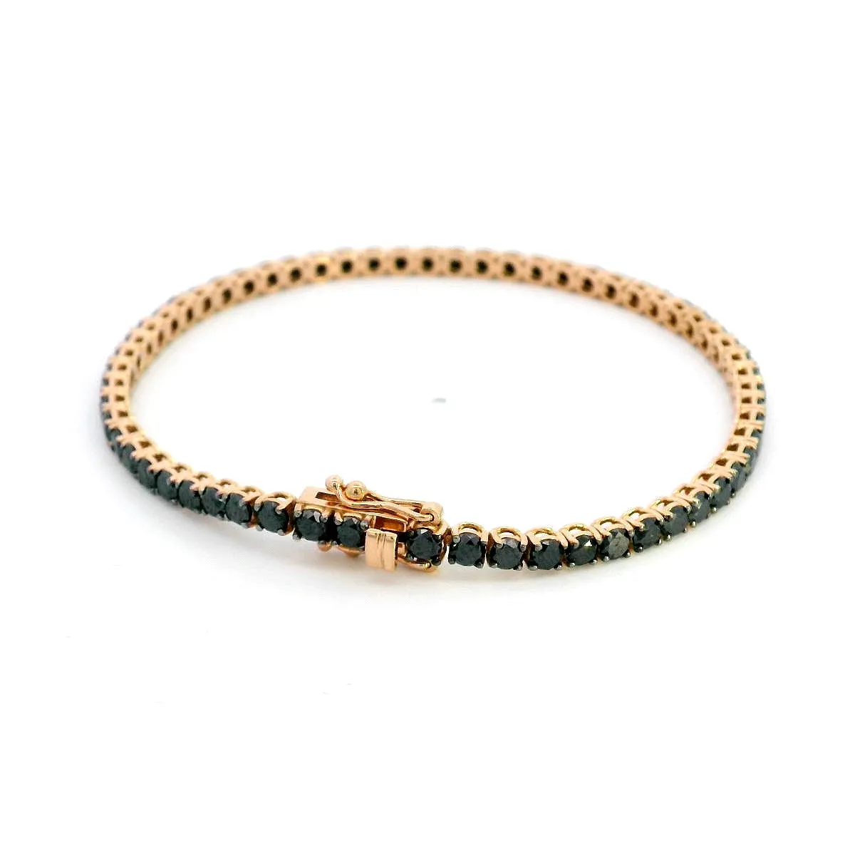 18K Rose Gold Black Diamond Tennis Bracelet – 5.73 Carats