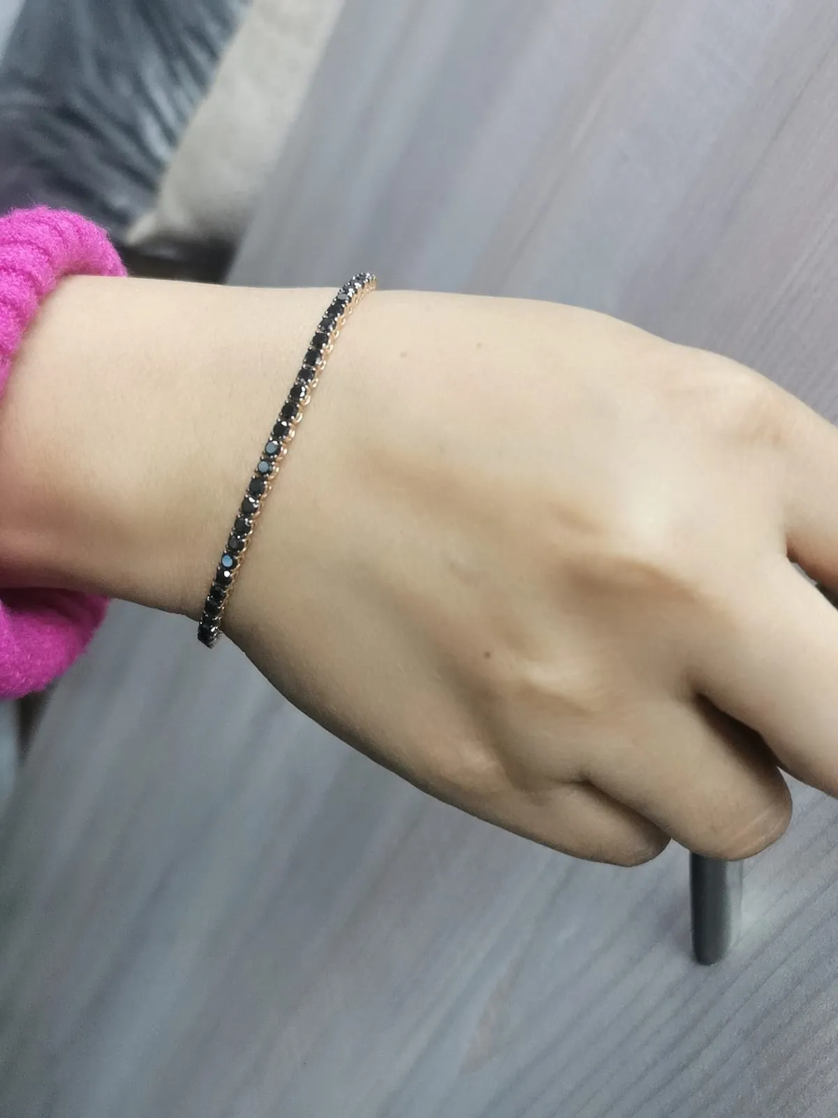 18K Rose Gold Black Diamond Tennis Bracelet – 5.73 Carats