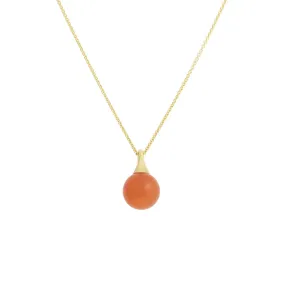 18K Yellow Gold and Carnelian Pendant