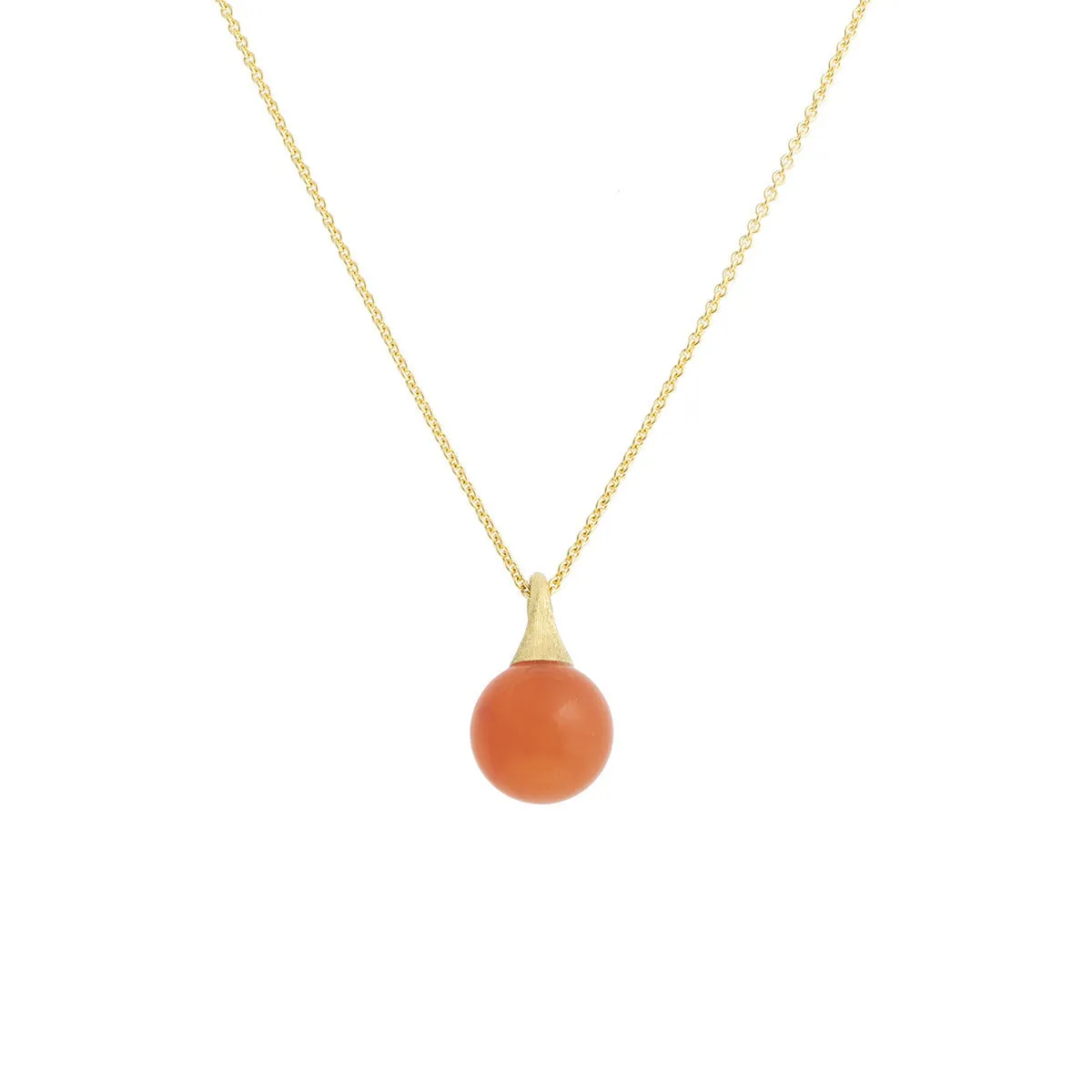 18K Yellow Gold and Carnelian Pendant