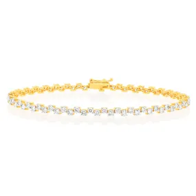 2 Carat Diamond Tennis Bracelet in 10ct Yellow Gold