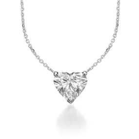 2.00 ct Lab Grown Heart Shape Diamond Solitaire Pendant Necklace