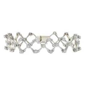 2.46-carat Diamond 14K Gold Cross Link Bracelet
