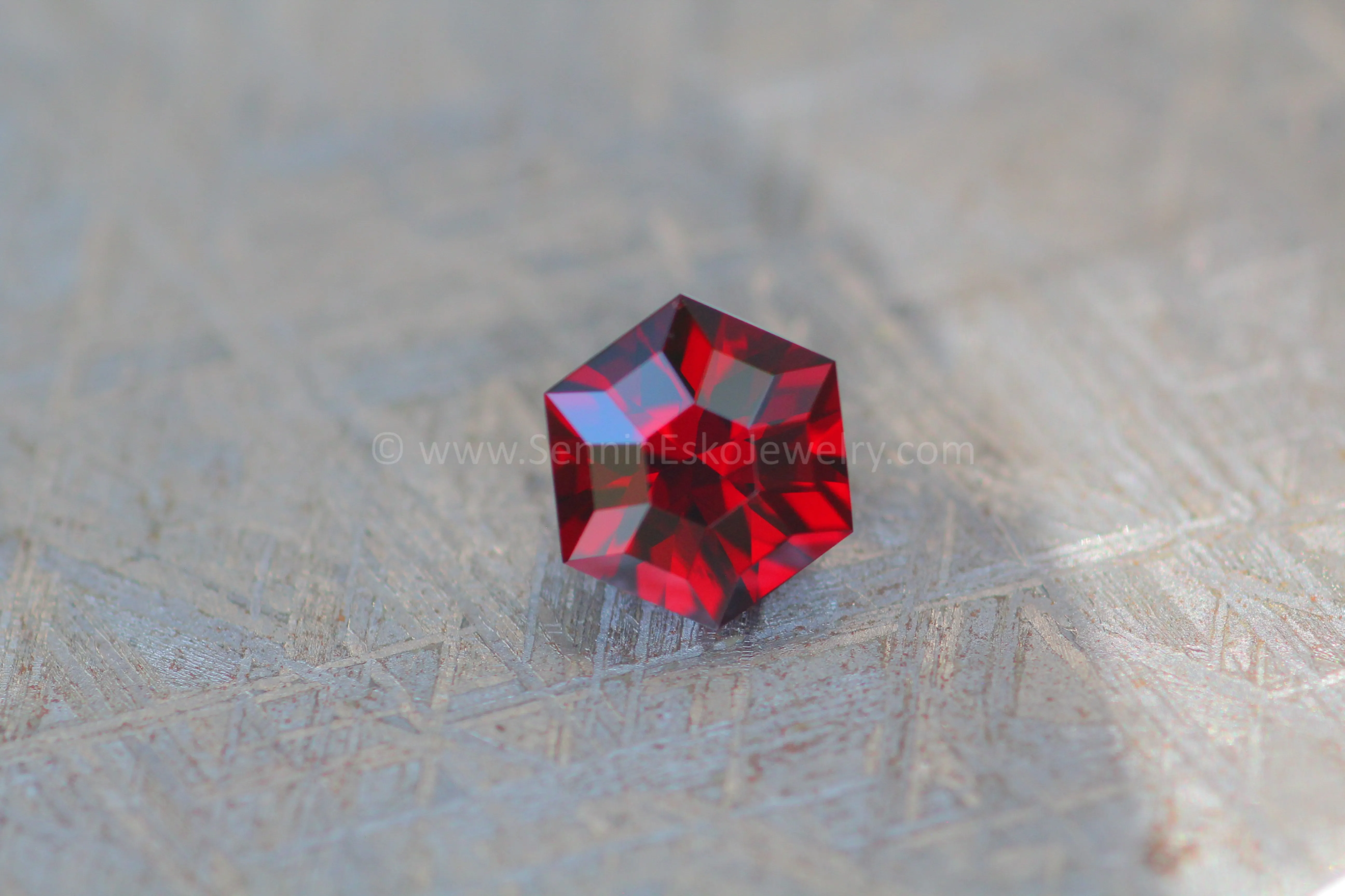 3.4 Carat Deep Red Garnet Hexagon - 9.3x8.1mm