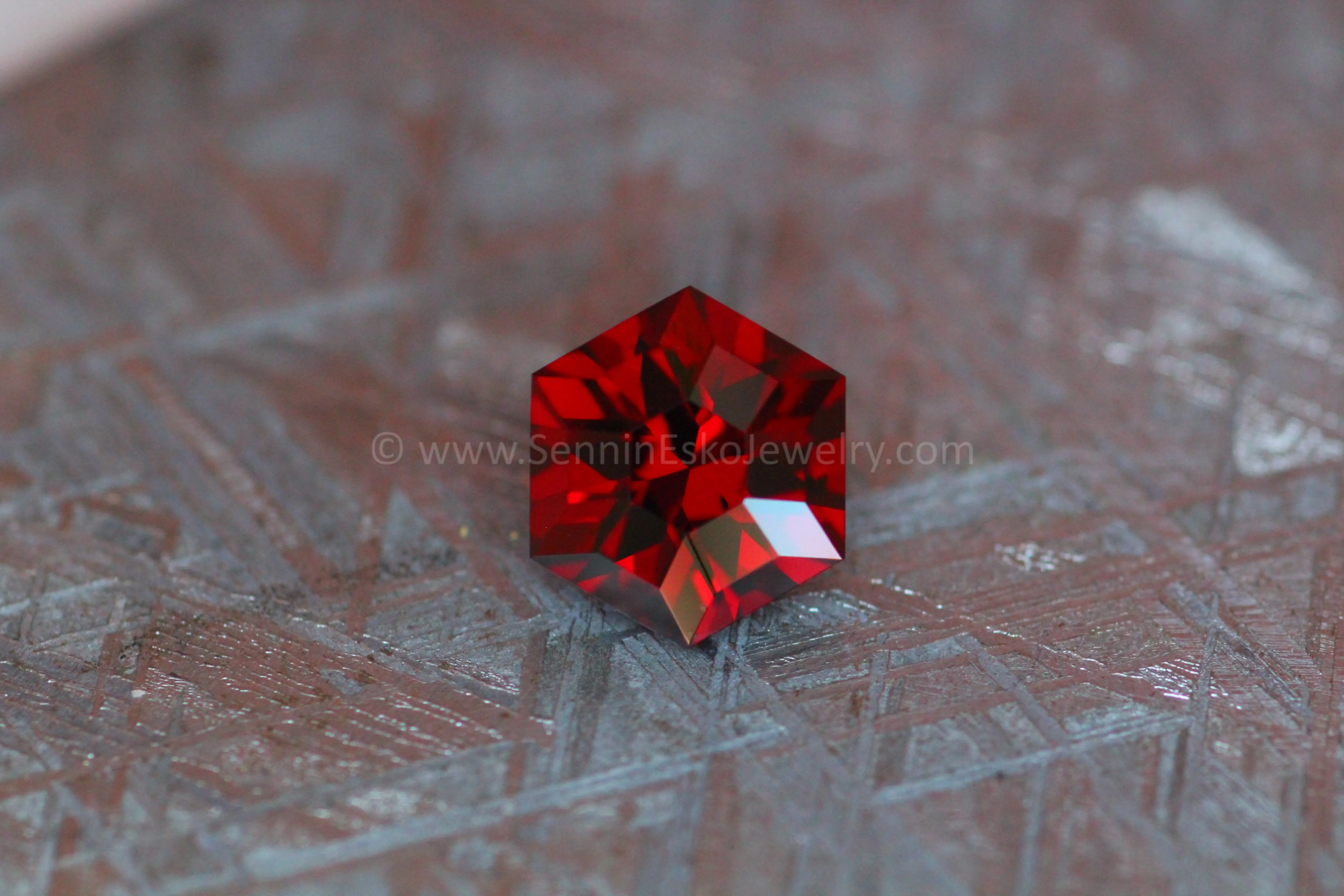 3.4 Carat Deep Red Garnet Hexagon - 9.3x8.1mm