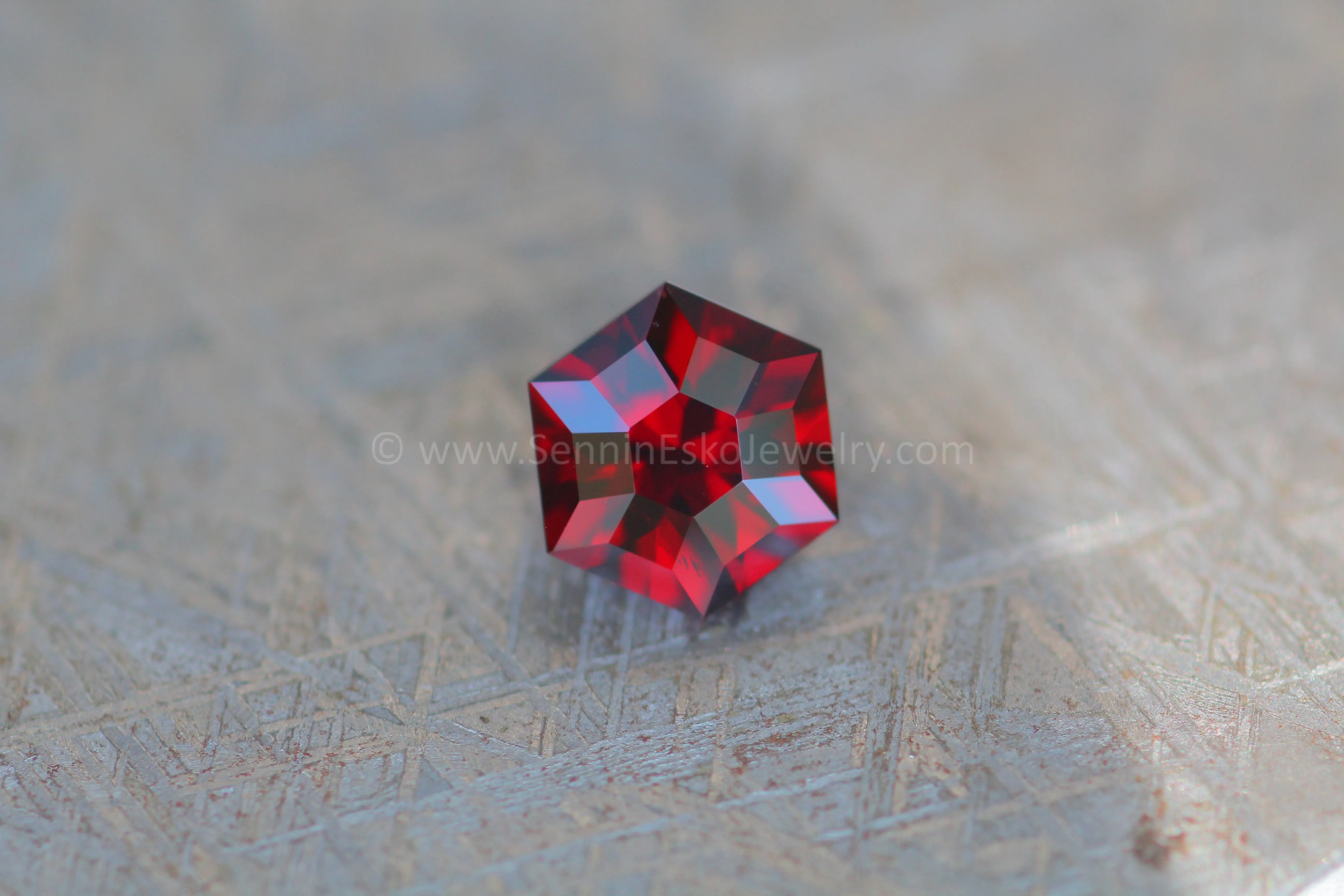 3.4 Carat Deep Red Garnet Hexagon - 9.3x8.1mm