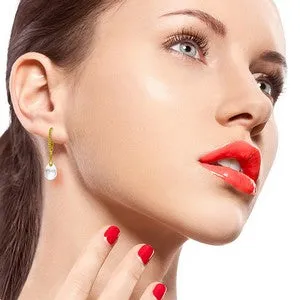 6 Carat 14K Solid Yellow Gold Leverback Earrings Briolette White Topaz