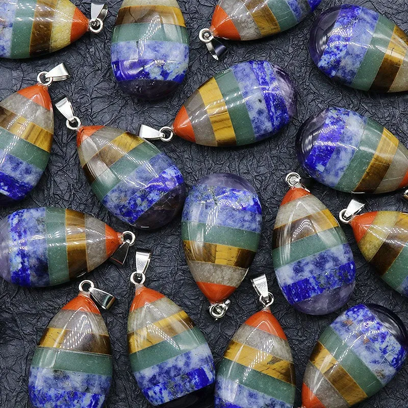 7 Chakra Necklace, Healing Gemstone Pendant, Reiki Crystal Chakra Necklace, Statement Necklace, Rainbow Necklace, Yoga Gemstone Necklace