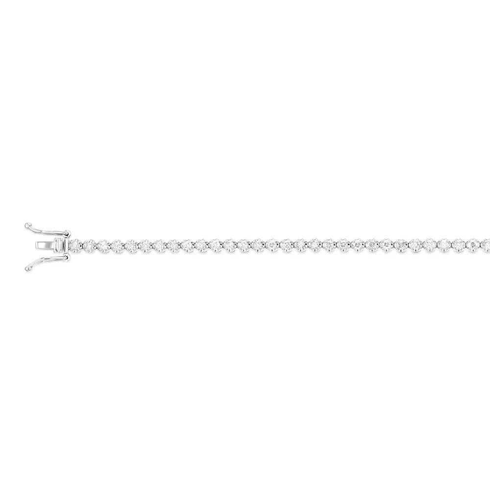 9ct White Gold 1.5 Carat Natural Diamond 18cm Bracelet